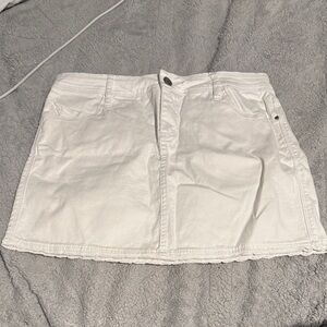 White Denim Mini Skirt
